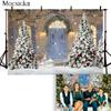 Christmas Tree Stairs Photography Backdrops Wooden Floor Fireplace Portrait Vinyl Photographic Background Photocall Photo Studio