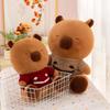 Smiling Red Sweater Capybara Plush Toy Soft Stuffed Animal Girls Gift Doll Kids