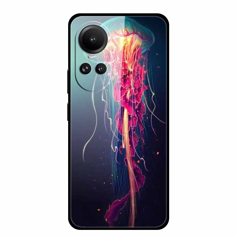 Tempered Glass Case For Oppo Reno10 Pro Cover Reno 10 5G Fashion Hard Back Cover for Oppo Reno 10 Pro 5G Reno105G Case Lion Capa