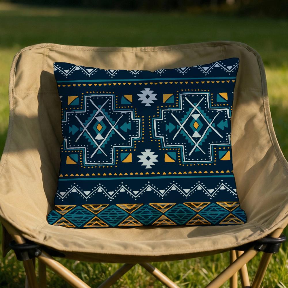 Bohemian Ethnic Prints Cushion Cover Soft Reversible  Durable Pillow Cover  MultiScene Use for Home  Car Daily Comfort