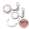 Simple Round Metal Folding Bag Hook Holder Portable Handbag Hooks Keychain Table Side Hangers Multipurpose Non-Slip Hook