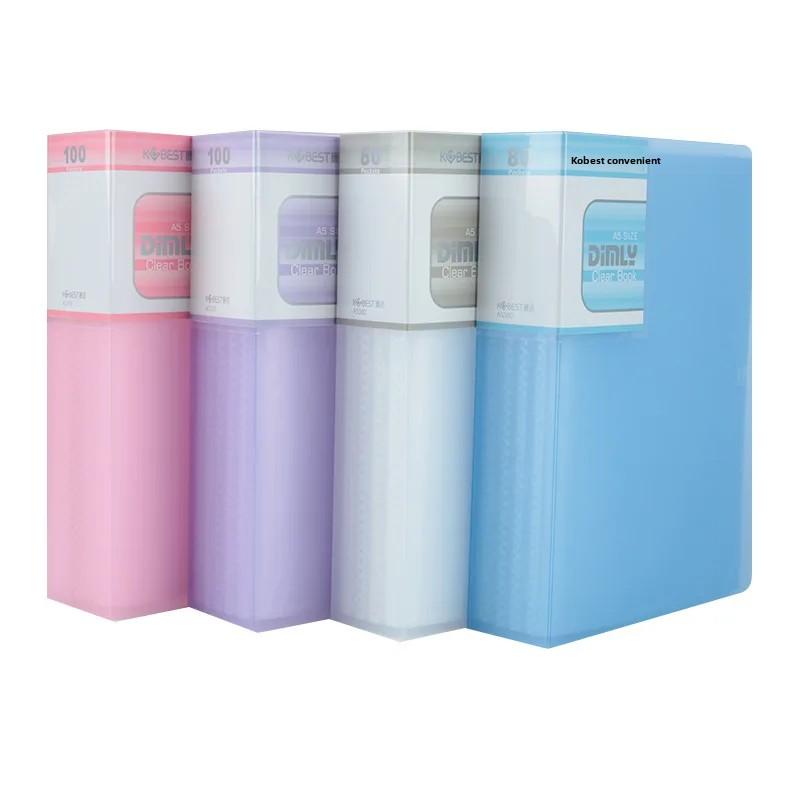 Thickened A5 File Folder 100 Pages Multi-layer Transparent Index Pages Document Folder A4 Test Paper Folder 32K