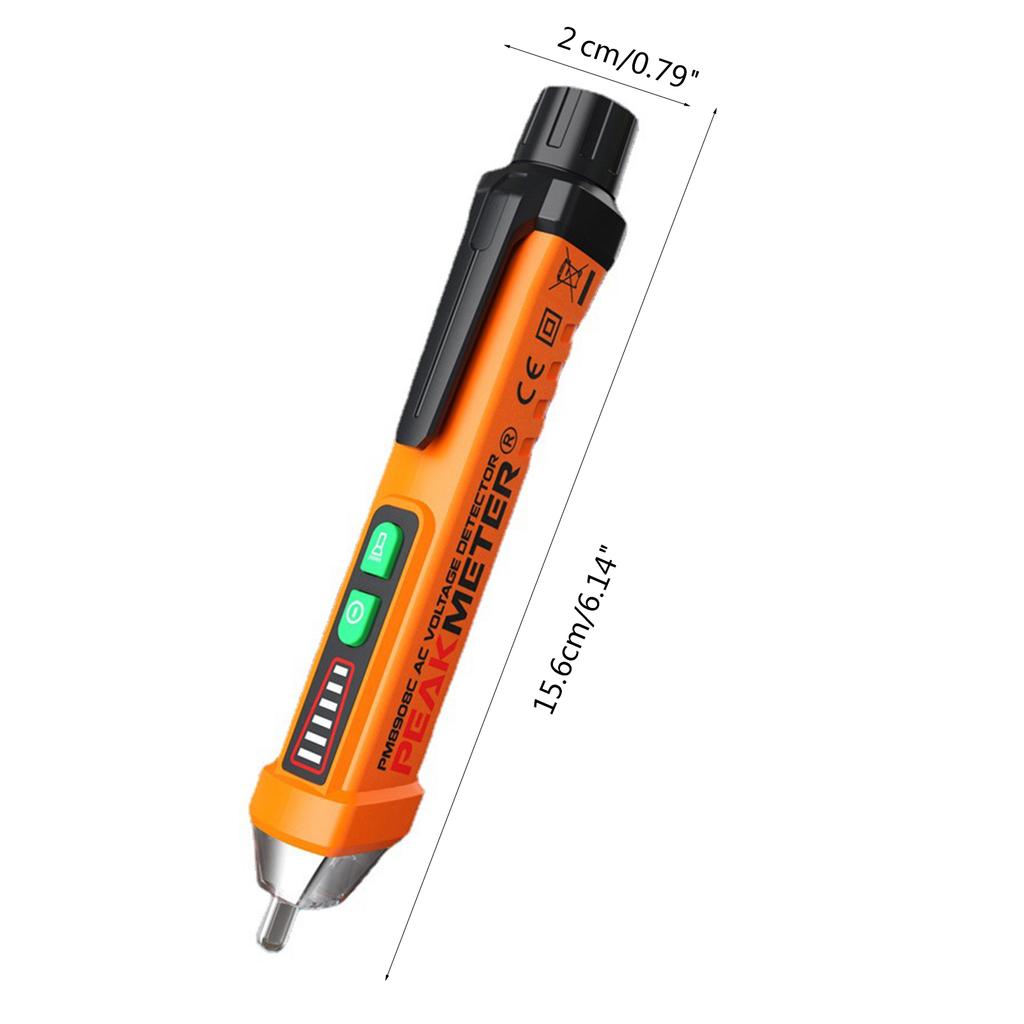 AC Voltage Tester 12-1000V Live Wire Detector Electrical Pen with Buzzer Flashlight Auto-off High Accuracy Testing Pen