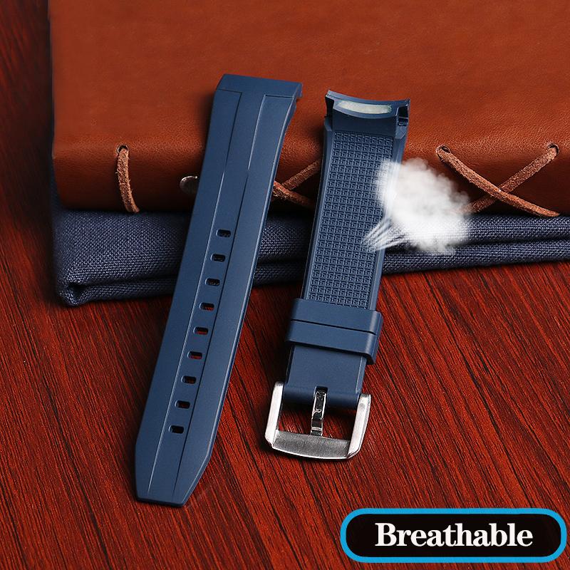 Curved End Rubber Watchband For Tissot 1853 Starfish Diving T120 Silicone Strap T120417A Wrist Bracelet 22mm Male Black Blue