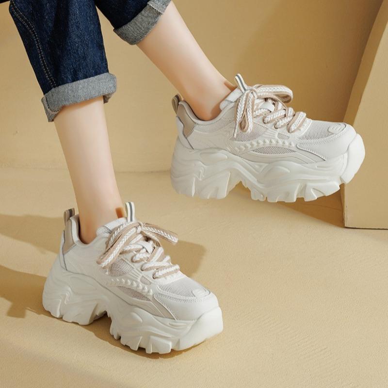 Fashion 6cm Chunky Womens Casual Sneakers Summer Breathable Comfortable Increased Leisure Shoes Fashion All-match Women Shoes Zapatillas