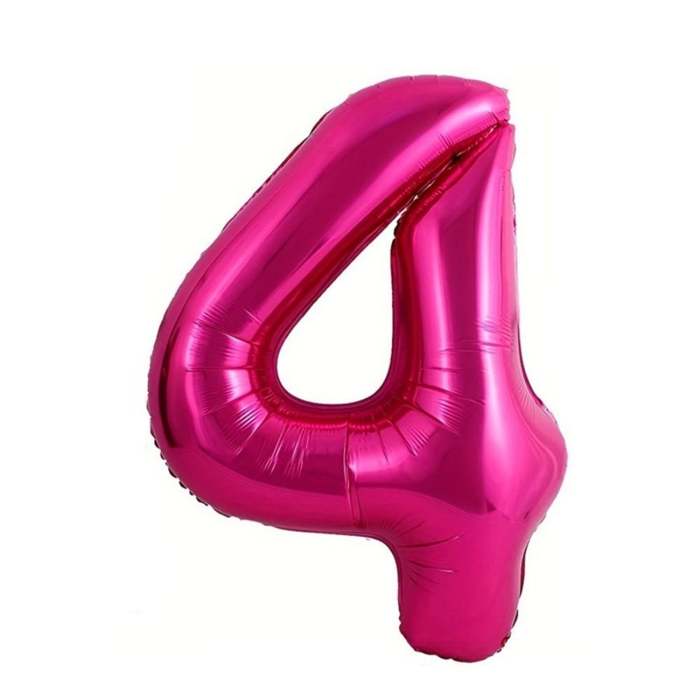 Romantic 40Inch Number Balloons 0-9 Pink Rose Anniversary Decoration Large Birthday Balloon Foil Balloons Girls Gift