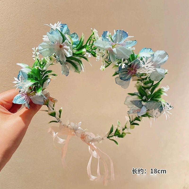 Flower Garland Headdress, Princess Forest Hair Headband, Flower Girl Dress, Wedding Headdress, High Beauty Headband, Hair Accessory