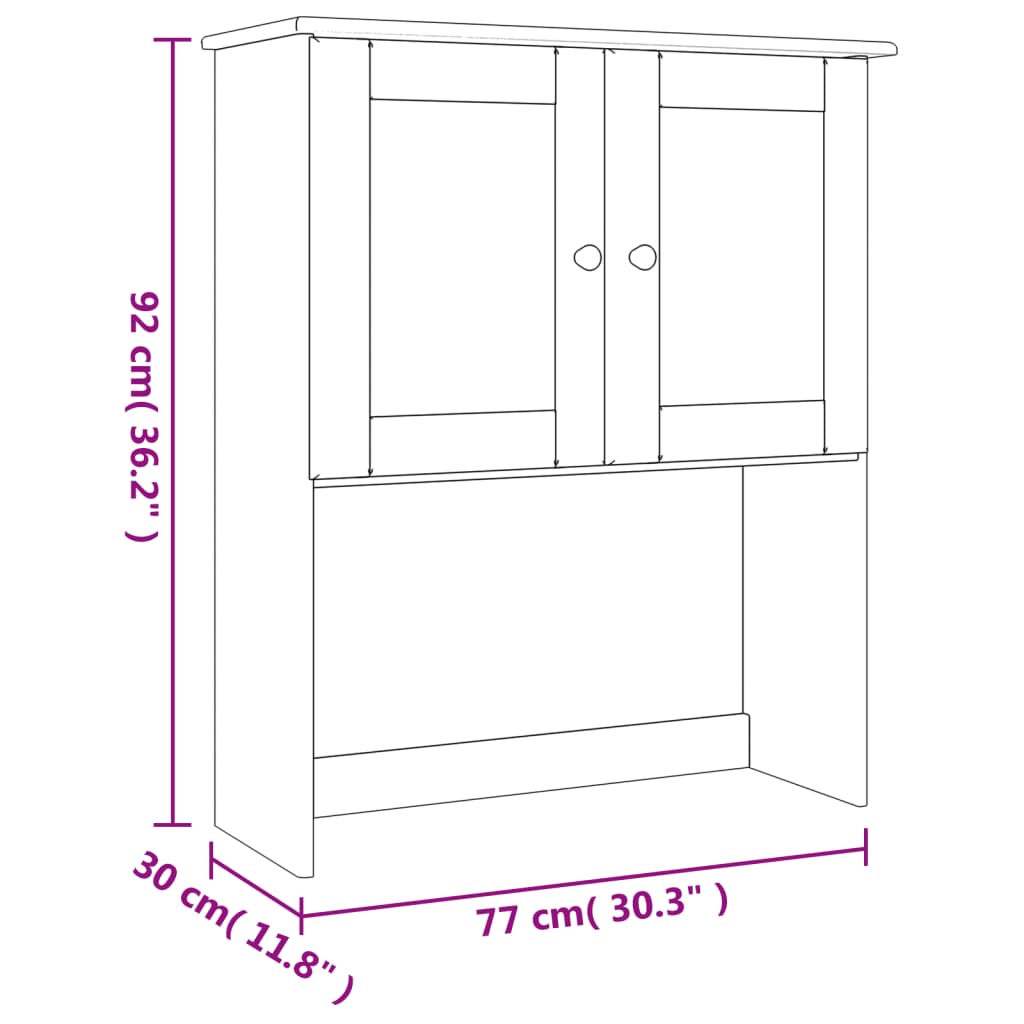 Sideboard Top Unit ALTA 77x30x92 Cm Solid Pine Wood