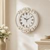 12Inch WallMounted Analog Clock Quiet Decorative Wall with Floral Frame NonTicking Timepiece