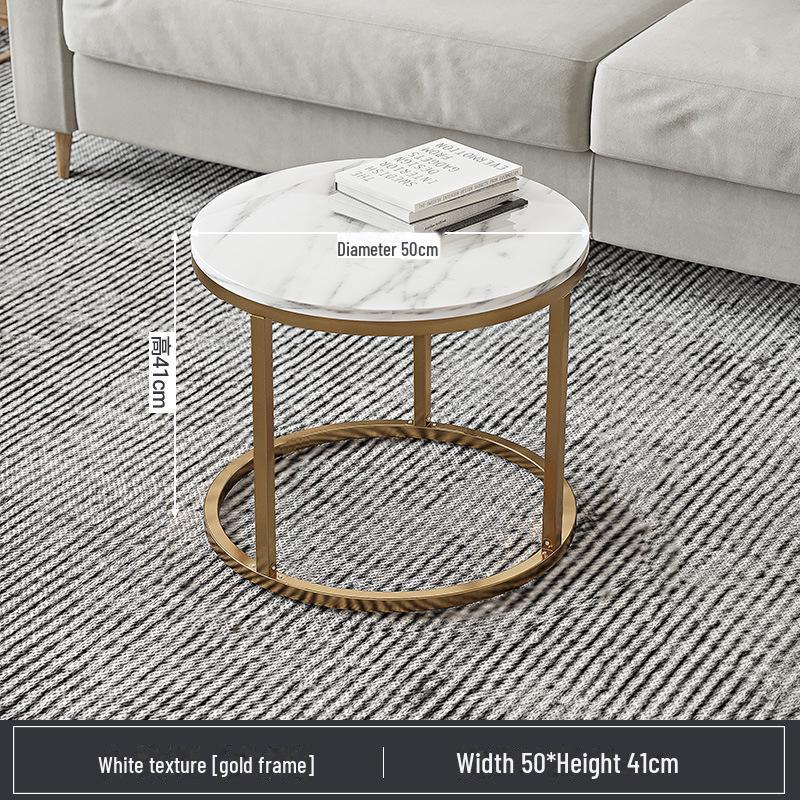 Modern Round Coffee Table: Elegant Small Side Table for Living Room or Balcony