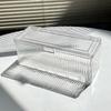 Plastic Tea Bag Storage Box Transparent Dust-proof Straw Storage Box Large Capacity with Lid Cosmetic Storage Box Bedroom