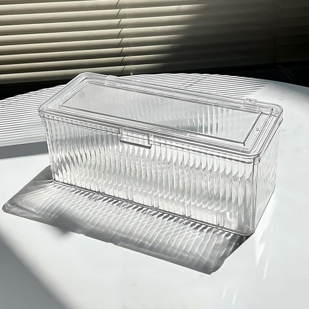 Plastic Tea Bag Storage Box Transparent Straw Storage Box Makeup Brush Storage Box Drawer Transparent 1 Grid