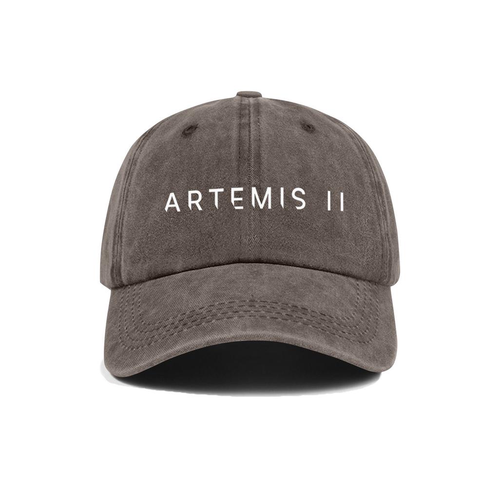 Casual Unisex Adjustable Baseball Cap Featuring Artemis II Embroidered Design Durable Cotton Twill Fabric Structured Crown Low Profile Visor