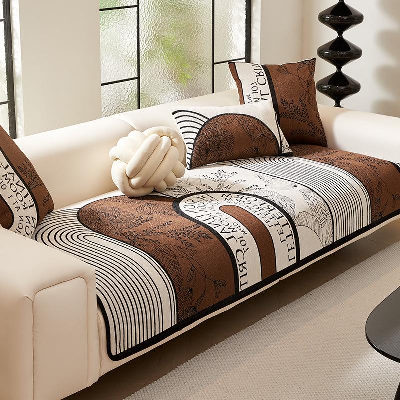 New Chenier Sofa Cover All Seasons Universal Straight Row Cover Light Luxury Premium Special-Shaped Sofa Cushion