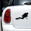 Scuba Diver Reflective Body Window Car Vehicle Sticker Decals Decor