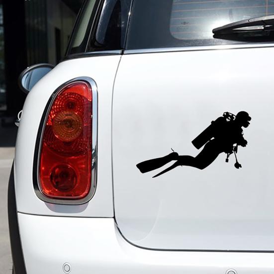Scuba Diver Reflective Body Window Car Vehicle Sticker Decals Decor