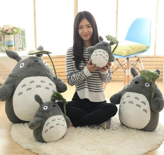 Adorable Japanese Anime Totoro Plush Toy with Lotus Leaf Stuffed Anime Totoro Doll Pillow Laugh Totoro Doll Soft Totoro Plushies