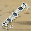 Natural Hematite Gemstone Chain Adjustable Bracelet 925 Sterling Silver Jewelry