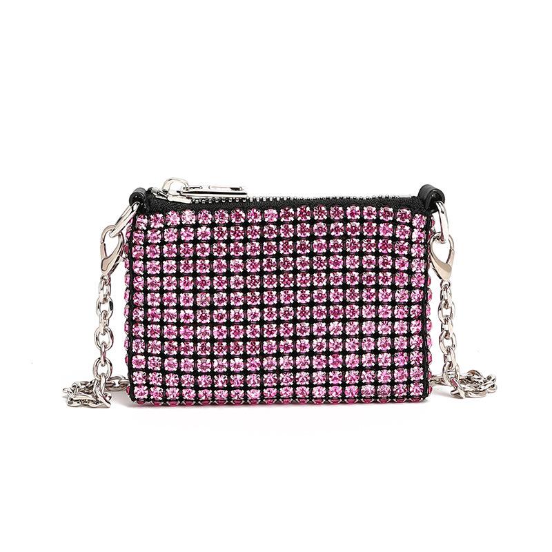 2025 Spring Fashion Rhinestone Chain Crossbody Lipstick Bag
