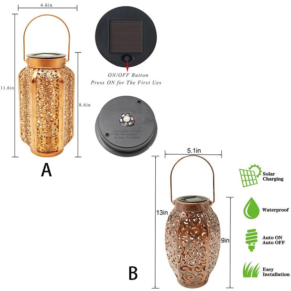Retro Solar Hanging Lantern with Handle Atmosphere Lamp Garden  Landscape Led Solar Light  Outdoor
