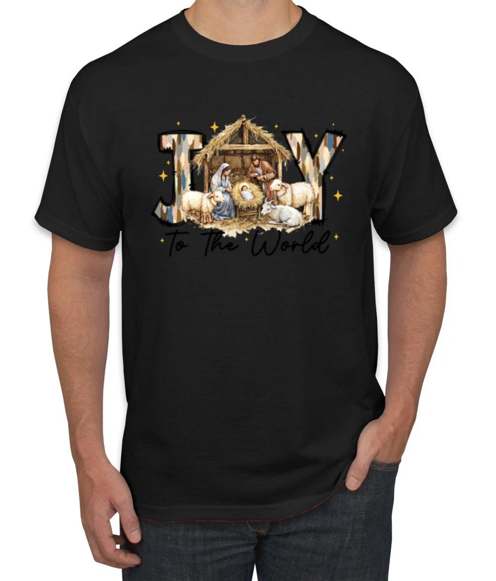 Joy To The World Jesus Christian Ugly Christmas Men s T- Shirt S