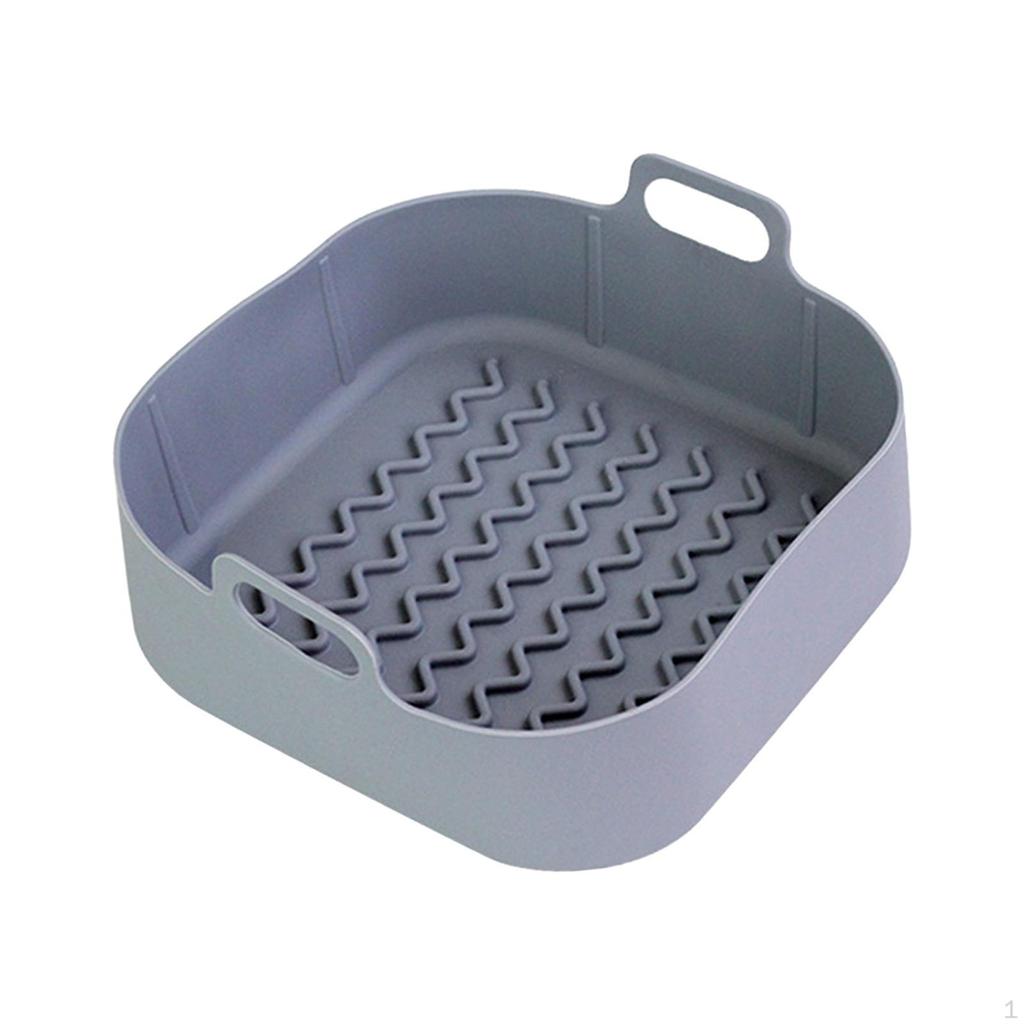 Air Fryer Silicone Pot Accessories Durable Non Stick, Baking Tray Pots, Square
