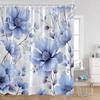 Watercolor Floral Pattern Bath Flowers Butterfly Greening Plants Natural Home Decoration Bathroom Shower Curtain