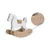 Wooden Horse Rocking Horse 1:12 Dollhouse Ornaments Mini Wooden Horse Model Fairy Garden Doll Decorative Accessories