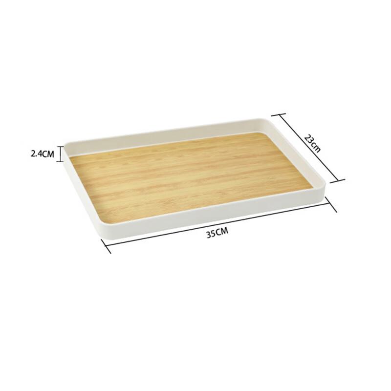 Tavă de Servire Rectangulară din Plastic cu Aspect de Lemn