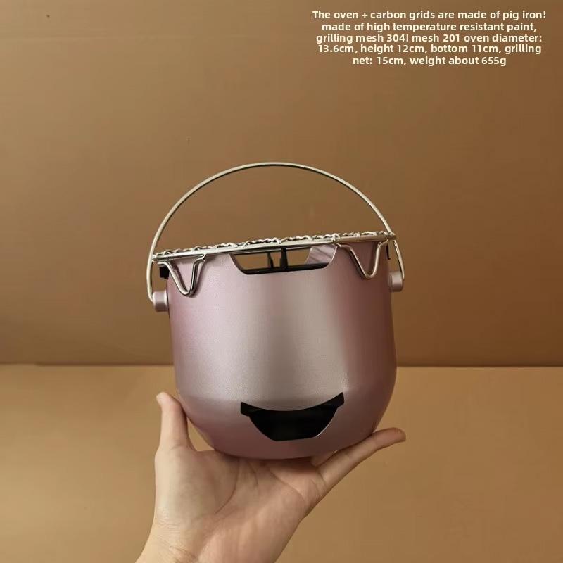 

Mini Carbon Stove Outdoor Portable Household BBQ Stainless Steel Enclosure Easy to Clean for Family Gatherings & BBQ фіолетовий