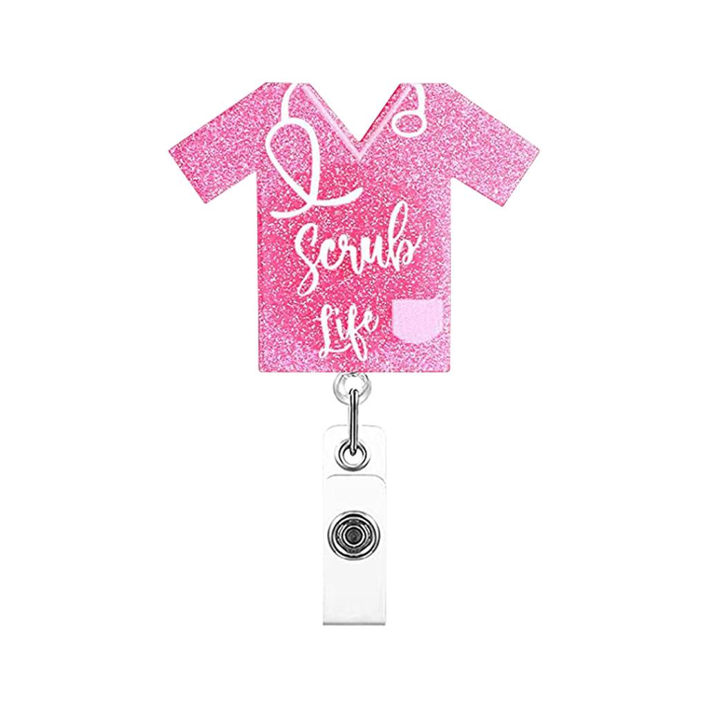 Acrylic Badge Clip Retractable Badge Reel Badge Holder Acrylic For Student Nurse Teacher