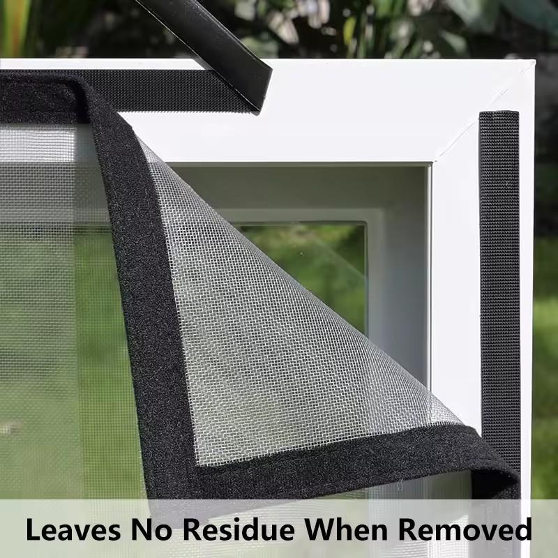 Moustiquaire pour fenêtre, moustiquaire noire, auto-adhésive, anti-insectes, réutilisable, Velcro, personnalisée