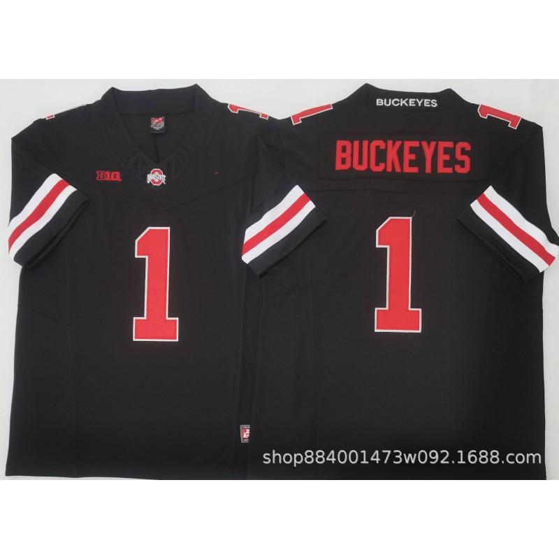 Mens Ohio State Buckeyes Rugby Jersey Training Shirt Cotton Blend Embroidered Football Uniform College Team Practice