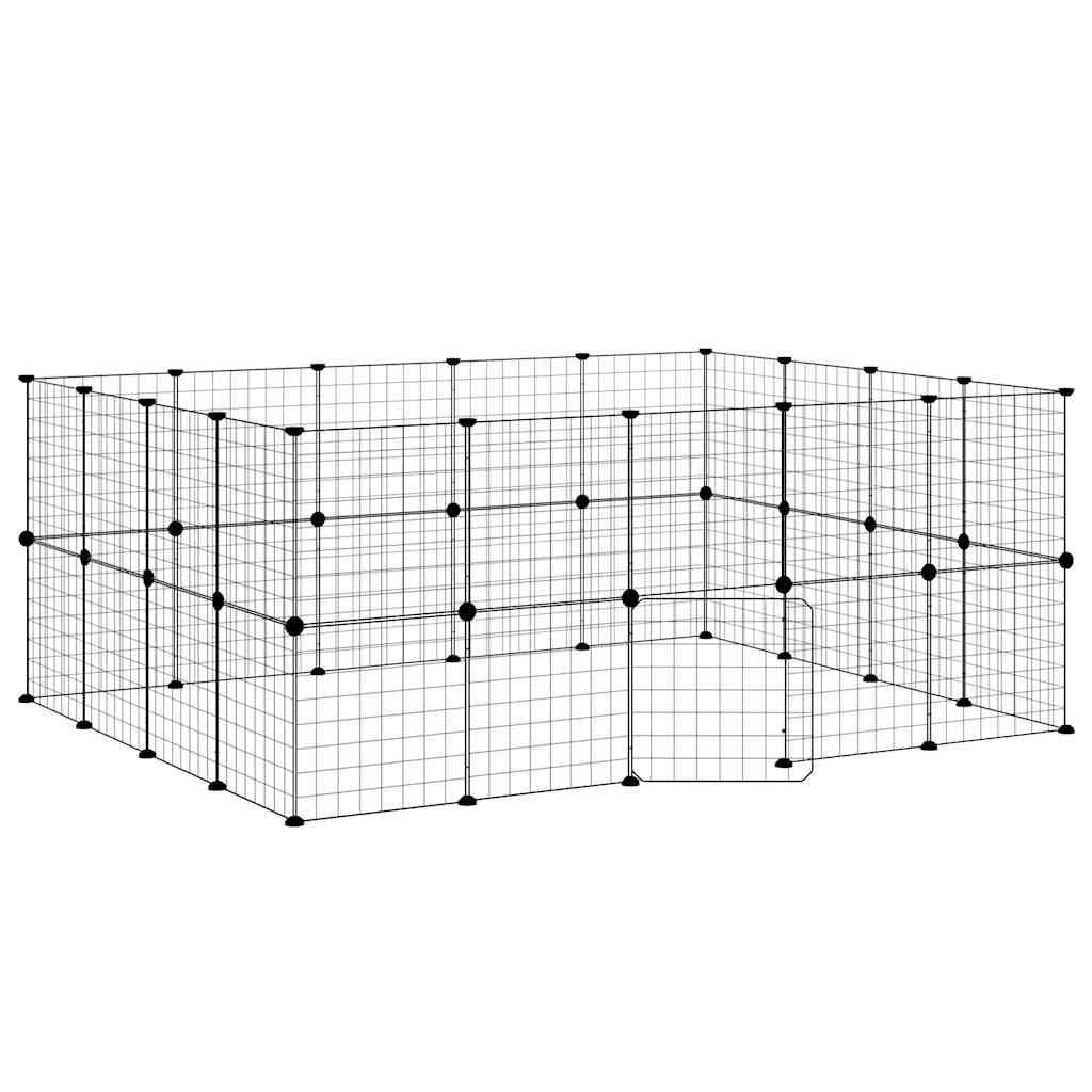 36 Piece Pet Cage with Door Black 35 X 35 Cm Steel