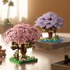 Micro Sakura Tree Building Blocks Set Diy Cherry Blossom Bricks with Light Treehouse Model Ornament Romantic Gift for Girlfriend