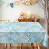 Oceanic Sea Life Rectangle Table Cloth for Table Decor Kitchen Dining Waterproof Reusable Tablecloth for Tables Weddings Party