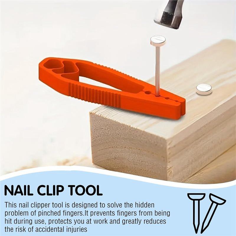 Outils de Fixation Premium pour Ongles 4 Pièces Fixateur d'Ongles Porte-Ongles Pinces Pour Marteler Protection des Doigts Pour l'Entretien et le Travail du Bois