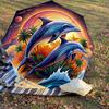 1PC Dolphins Ocean Automatic Open/Close Umbrella with Windproof, 8-Rib Sturdy Canopy, Durable Ribs, Fashionable Design1274A