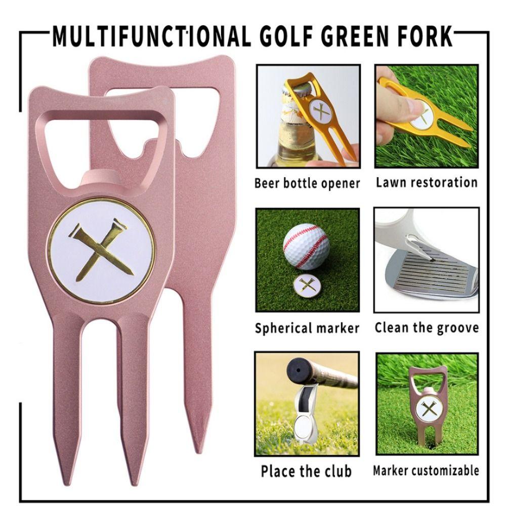 6-in-1 Golf Ball Fork Bottle Opener Golf Groove Cleaner Golf Fork Marker  Golfer Gift Box