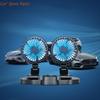 Y4UA Car Dual Head Fan 360° Rotation 2 Gear Adjustable Cooling Fan for Vehicles Office Dashboard Mount USB Powered Cooler Fan
