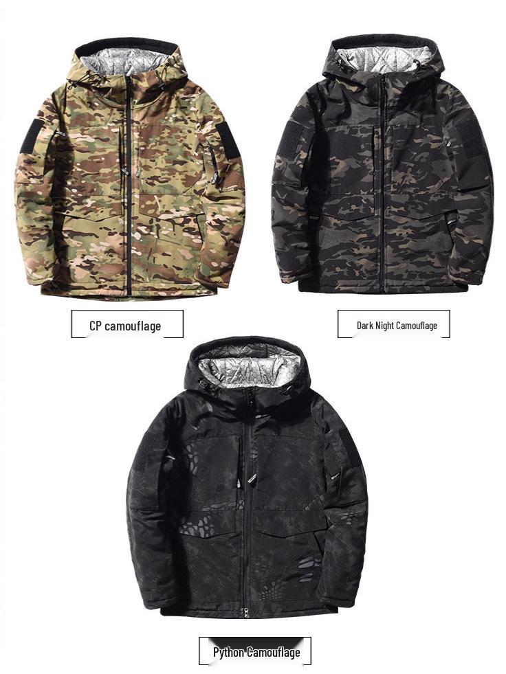 Men's Winter Camouflage Hooded Jacket with Graphene Lining & Extra Warmth