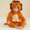 Baby Flanell Tier Overall, Baby Outdoor Kleidung, Herbst und Winter Cartoon Kapuzen Kletteranzug