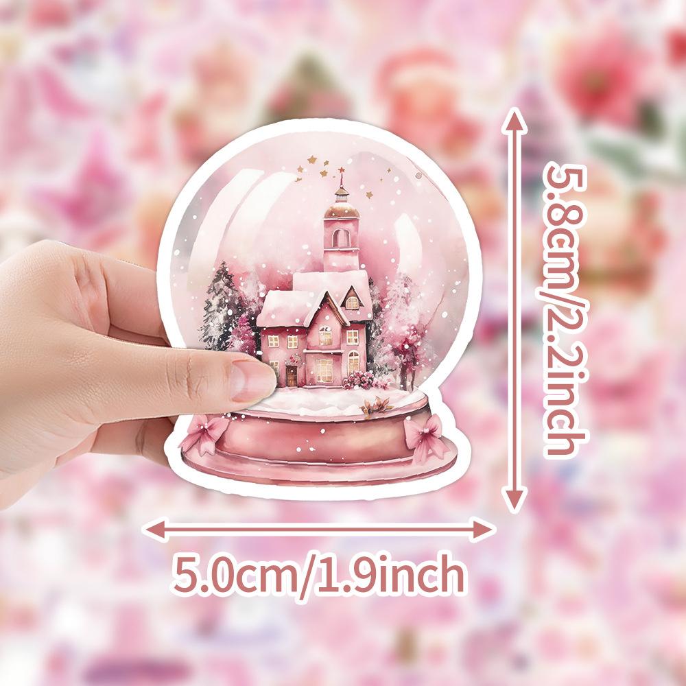 10/30/50/100pcs Kawaii Pink Christmas Santa Claus Stickers Aesthetic Decals DIY Skateboard Guitar Cute Cartoon Sticker for Gift