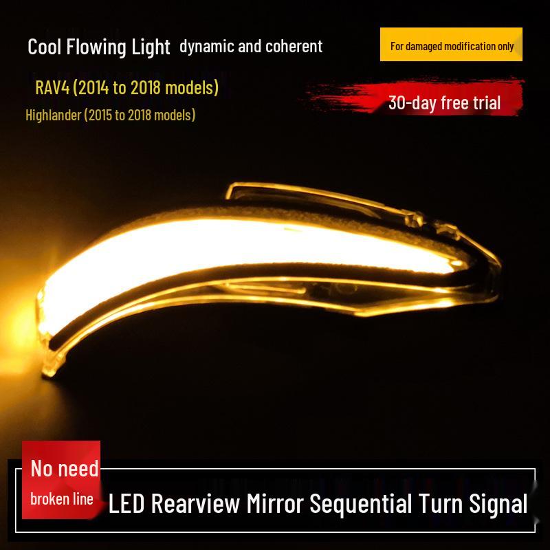 

Sequential Turn Signal Rearview Mirror Cover for 14-18 Highlander RAV4 15 to 18 Highlander pair