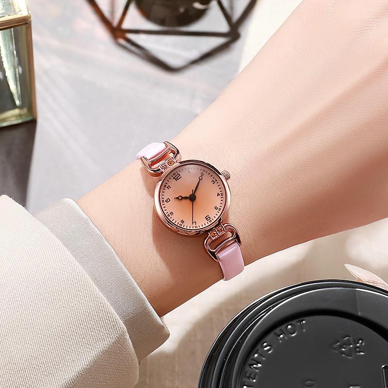 Quarzuhr Damen PU Leder Dünnes Armband Armbanduhr Damenuhren Einfarbig Mode Damengeschenk Uhr Relojes Para Mujer
