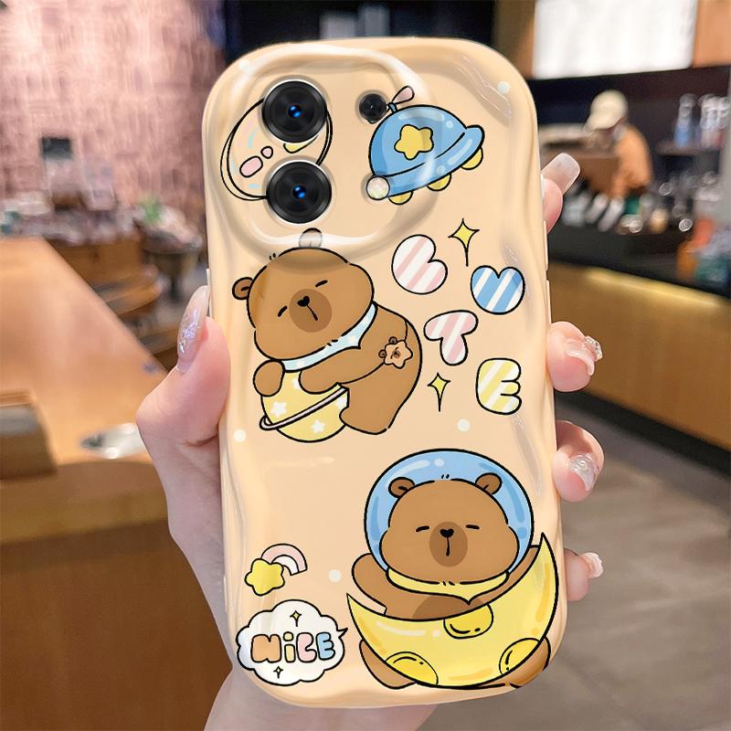 Cake Soda Cute Capybara Wave Case for Xiaomi Redmi Note 14 13 12 11 10 Pro Plus 5G 9 14C 13C 4G 12C 10C 10S Silicone Soft Cover