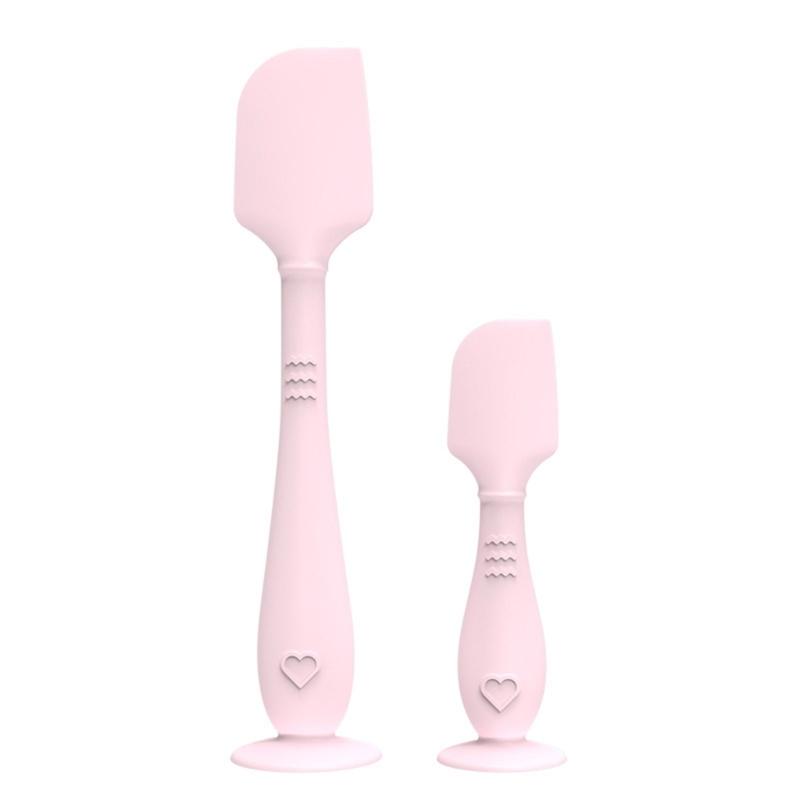 

2Pcs/set Newborns Baby Diaper Rash Cream Applicator Brush Silicone Scraper Butt Care Spatula with Suction Stand Base 1 розовый