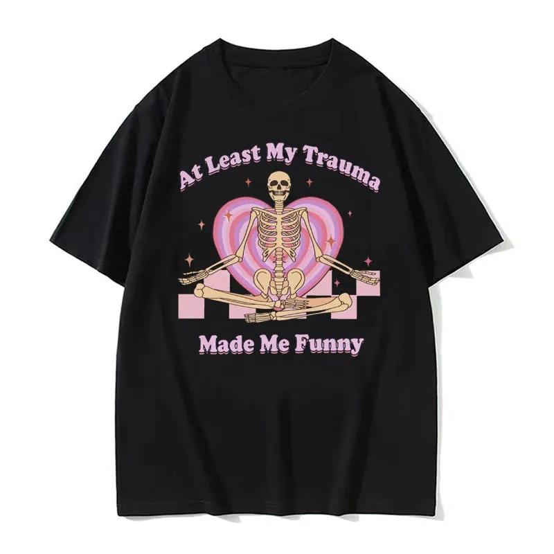 FrühlingSommer Neu Herren und Damen Autismus Lustig Skelett Fan Aufdruck Baumwolle T-Shirt Mode Kurzarm Rundhals T-Shirt