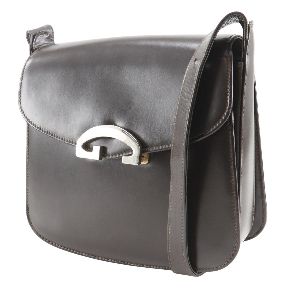 GUCCI Old Gucci Shoulder Bag vintage Brown Calfskin Women Used