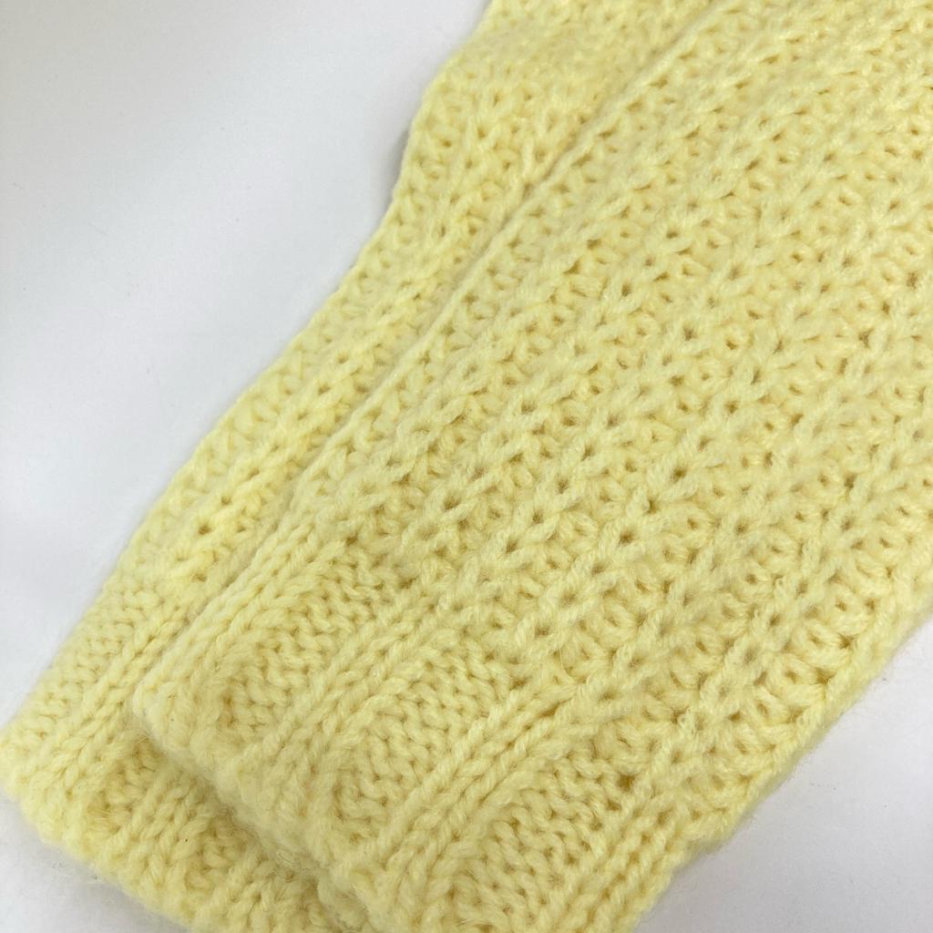 Red Valentino XR3KC12G Yellow Mohair Cable Knit Tops S yellowUsed